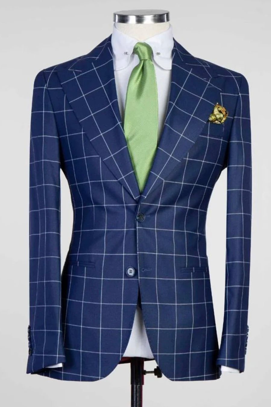 Traje Azul Cuadro de Ventana Bespoke