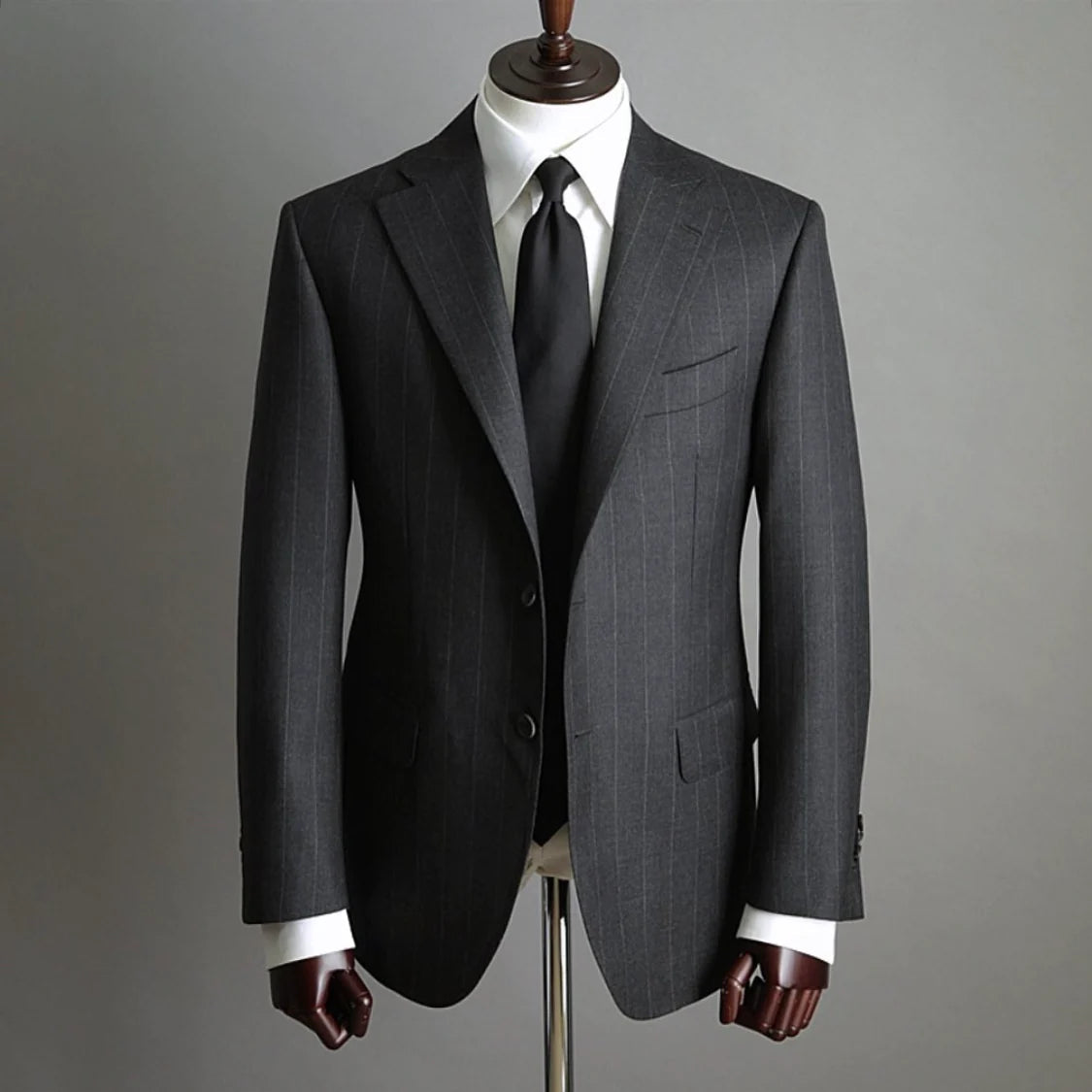 Traje Gris Rayas Su Misura