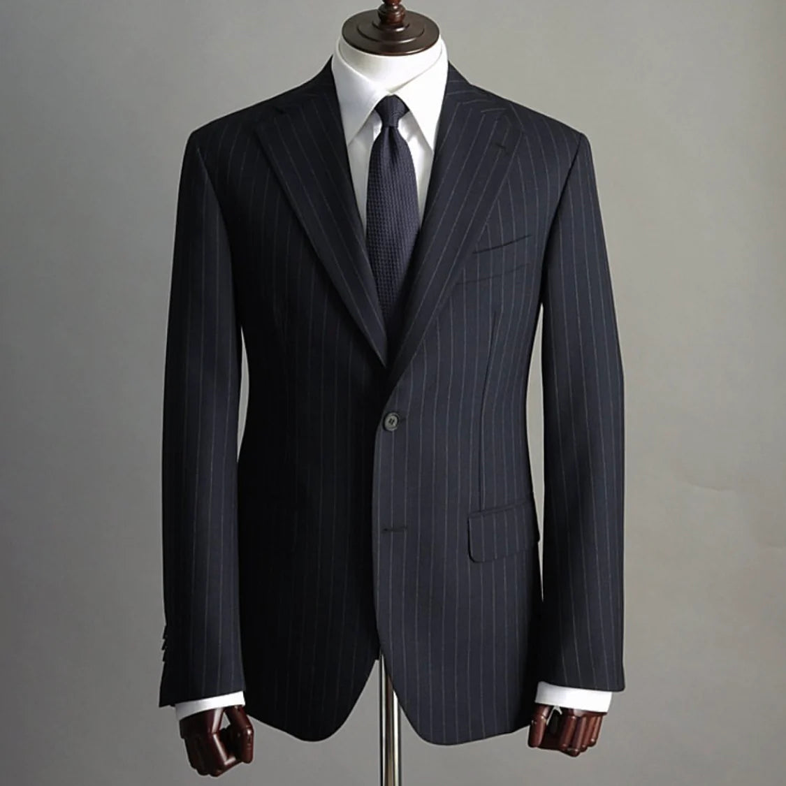 Traje Negro Rayas Su Misura