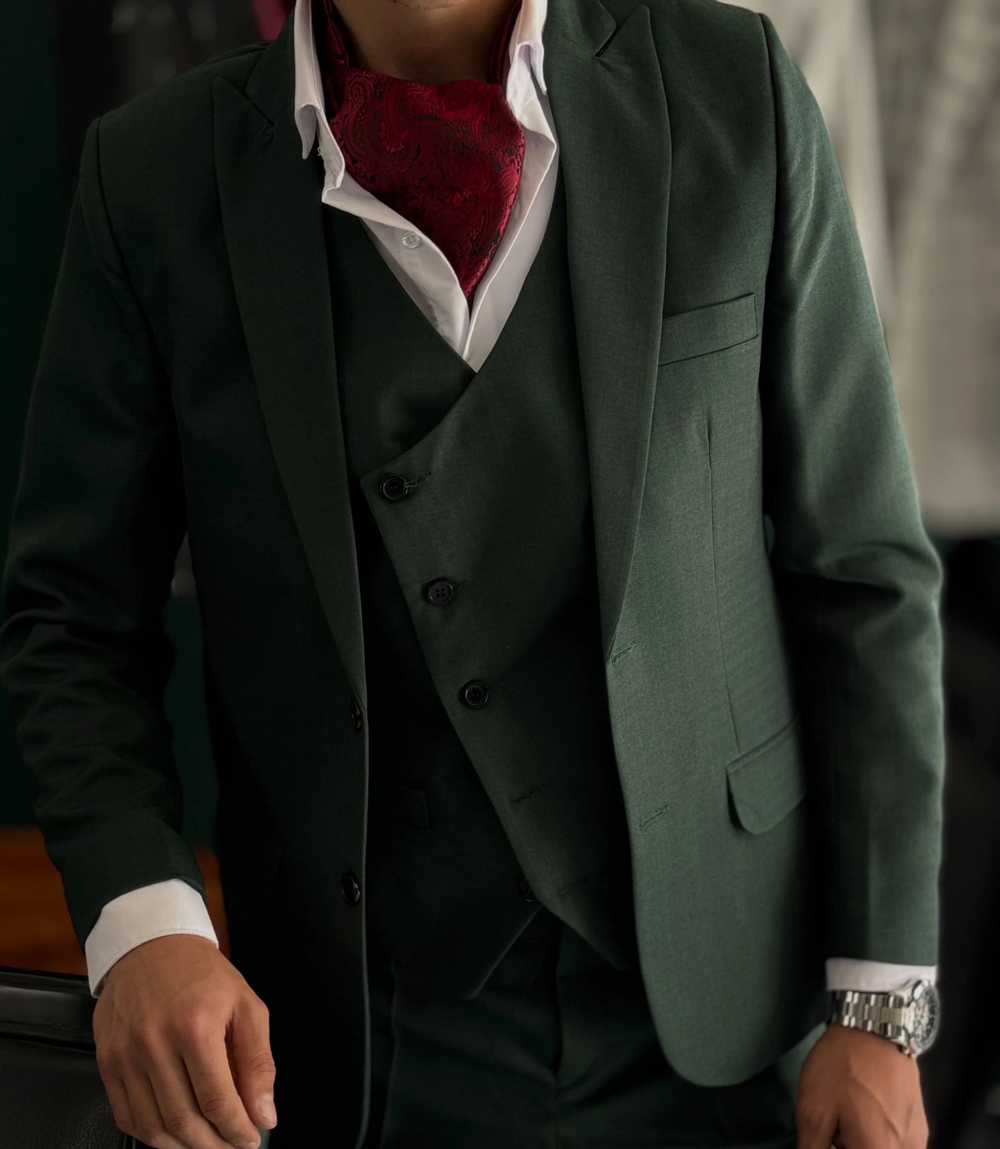 Traje Verde Slim Fit