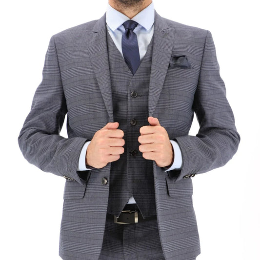 Traje Príncipe de Gales Gris