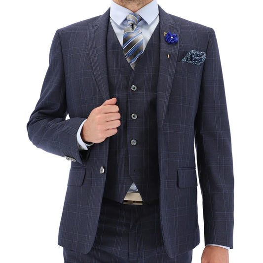 Traje Príncipe de Gales Azul