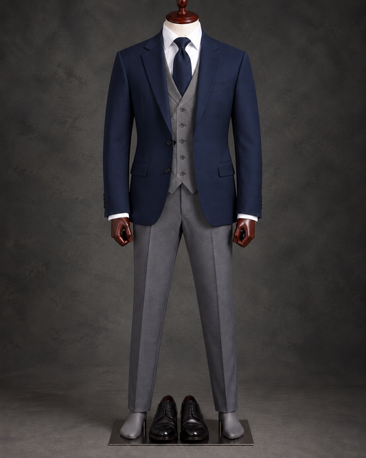 Traje Azul y Gris