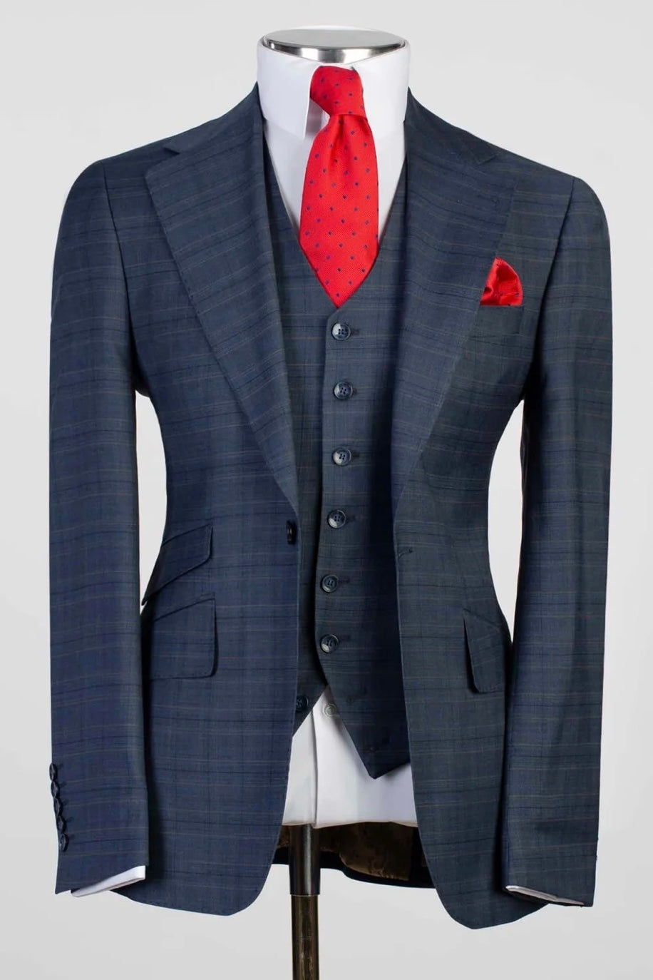 Traje Azul Príncipe de Gales Bespoke