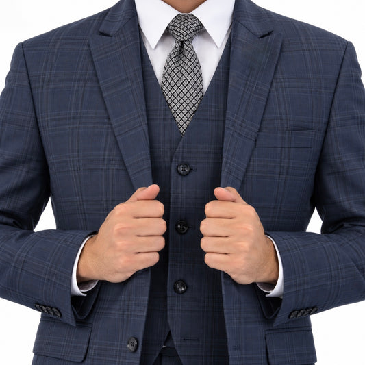 Traje Azul Gales (3 Piezas)