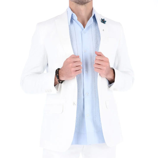 Traje Lino Blanco (2 piezas)